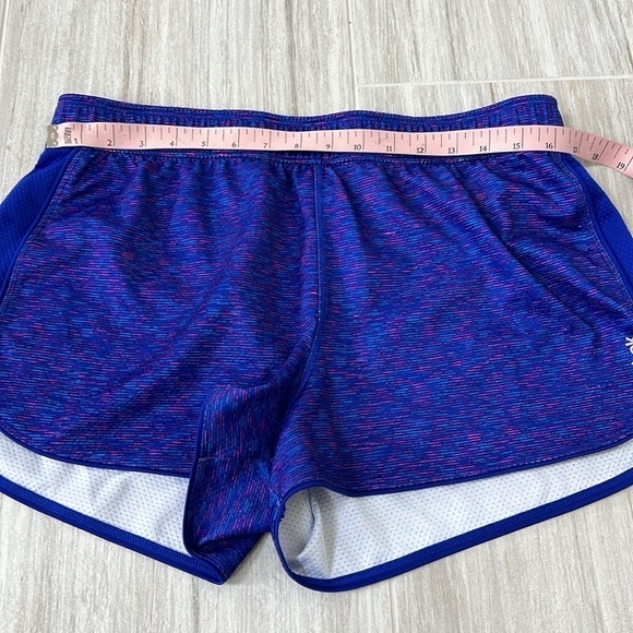 Blue & pink Reebok athletic shorts size large mesh thick waistband marl print - Picture 5 of 11